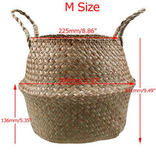 Load image into Gallery viewer, WHISM Wicker Seagrass Foldable Flower Pots Planter Rattan Flowerpot Home Decor Fruit Toys Storage Basket Straw Laundry Baskets