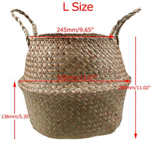 Load image into Gallery viewer, WHISM Wicker Seagrass Foldable Flower Pots Planter Rattan Flowerpot Home Decor Fruit Toys Storage Basket Straw Laundry Baskets