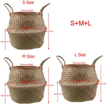 Load image into Gallery viewer, WHISM Wicker Seagrass Foldable Flower Pots Planter Rattan Flowerpot Home Decor Fruit Toys Storage Basket Straw Laundry Baskets