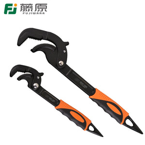 Universal Quick Pipe Wrench FUJIWARA Self Adjusting Pipe Wrench Set with Cast Iron Body (2 Pieces) 14-30mm 30-60mm