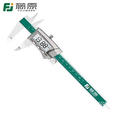 FUJIWARA Digital Display Stainless Steel Caliper 0-150mm 1/64 Fraction/MM/Inch LCD Electronic Vernier Caliper IP54 Waterproof