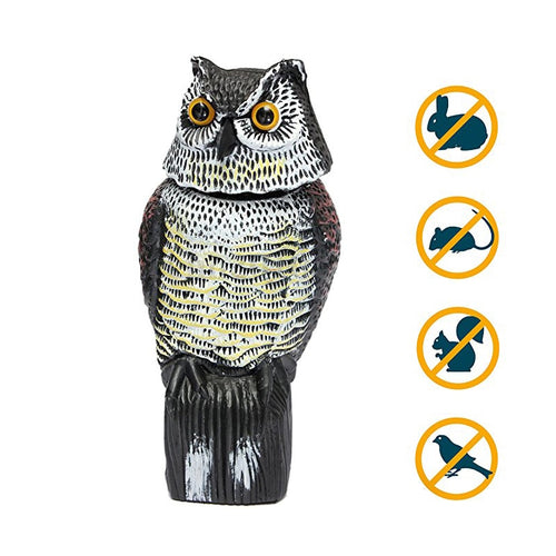 Great Realistic Owl Decoy Rotary Head Pest Control Weed Plants Scarecrow Crow Decoy Lifelike Garden Yard 2018 Bird Scarer
