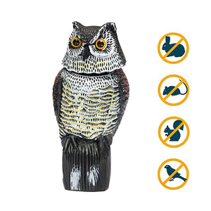 Great Realistic Owl Decoy Rotary Head Pest Control Weed Plants Scarecrow Crow Decoy Lifelike Garden Yard 2018 Bird Scarer