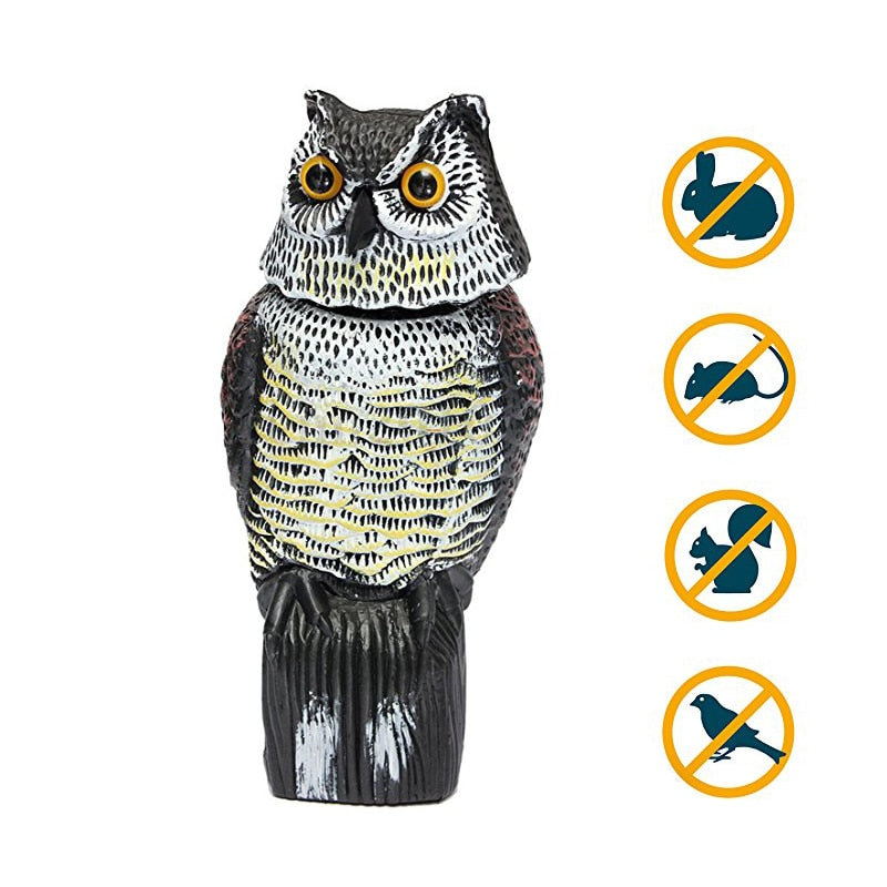 Great Realistic Owl Decoy Rotary Head Pest Control Weed Plants Scarecrow Crow Decoy Lifelike Garden Yard 2018 Bird Scarer
