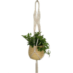 WHISM Vintage Hanging Basket Flower Basket Holder Flowerpot Lifting Rope Macrame Plant Hanger Garden Pot Planter Display String