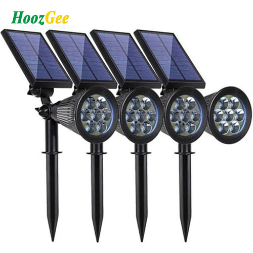 HoozGee Solar Spotlight Lawn Flood Light Outdoor Garden 7 LED Adjustable 7 Color in 1 Wall Lamp Landscape Light for Patio Decor