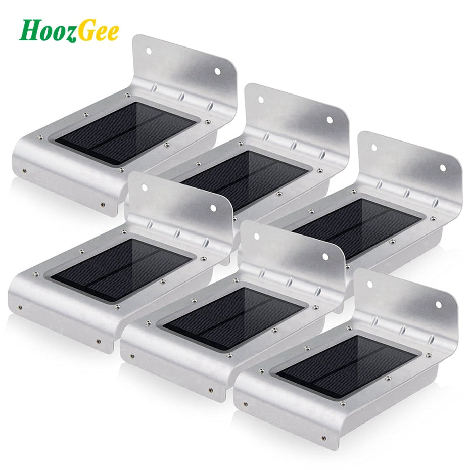 HoozGee Solar Wall Lights Outdoor Garden Super Bright Lighting 16 LED PIR Motion Sensor Security Lamp for Home Patio Decor