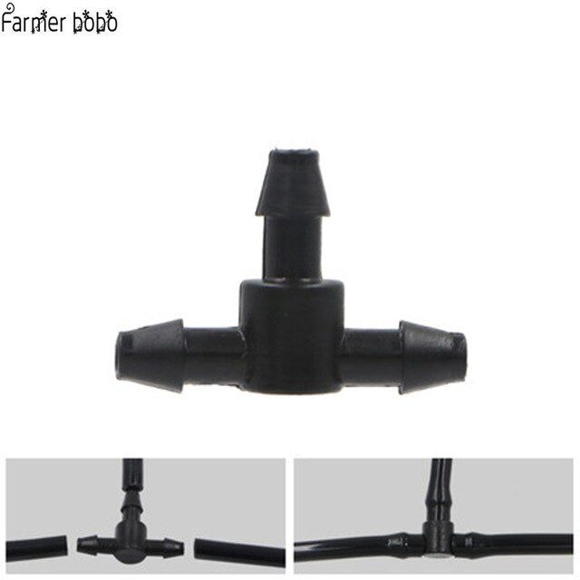 20 Pcs Barbed  T-shaped Connector 1/4 Inch Hose Garden Lawn Watering Irrigation Connector 4/7 Mm Hose Connector