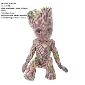 Grootted Planter Pot Baby Flower Pot Groot Action Figures Toy Pen Pot PVC Hero Model Guardians Of The Galaxy Crafts Home Decor