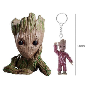 Grootted Planter Pot Baby Flower Pot Groot Action Figures Toy Pen Pot PVC Hero Model Guardians Of The Galaxy Crafts Home Decor