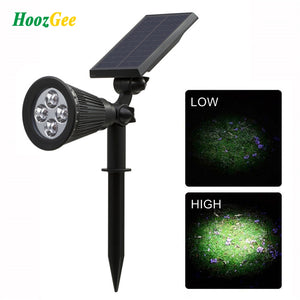 HoozGee Solar Spotlight Lawn Lights Outdoor Garden 4 LED Adjustable Security Flood Wall Lighting Landscape Lamp for Patio D