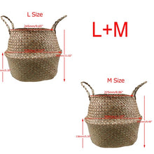 Load image into Gallery viewer, WHISM Wicker Seagrass Foldable Flower Pots Planter Rattan Flowerpot Home Decor Fruit Toys Storage Basket Straw Laundry Baskets
