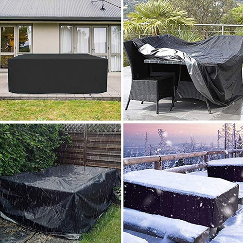 Oxford Cloth Furniture Dustproof Cover For Rattan Table Cube Chair Sofa Waterproof Rain Garden Outdoor Patio Protective Case BLK