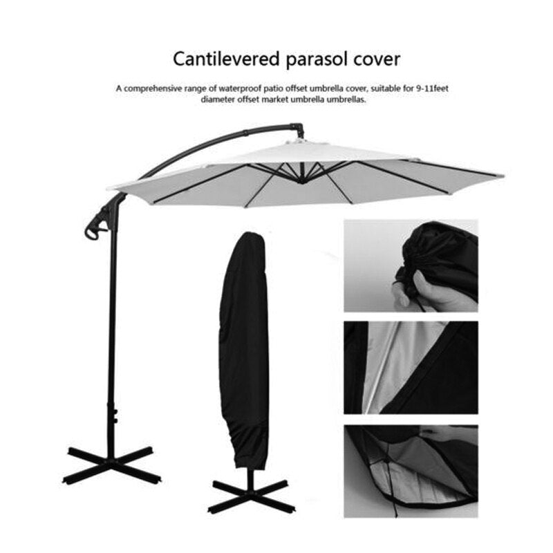 210D Waterproof Outdoor Patio 265 cm Umbrella Cover Waterproof Protective Cover with Zipper for Garden Cantilever Umbrellas XL