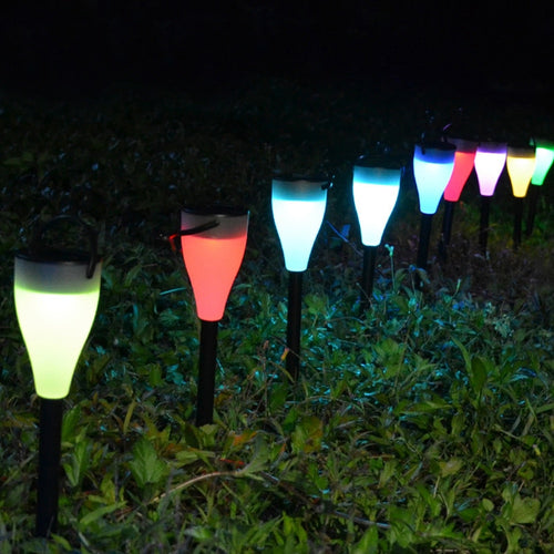 HoozGee Solar LED Lawn Night Light 7 Color Changing Outdoor Garden Yard Garden Path Safety Lamp Waterproof for Patio D