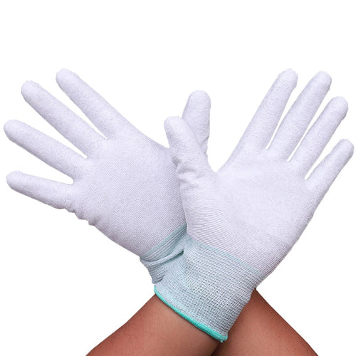 12 pair Antistatic Gloves Electronic Gloves Anti-static Dust-free Thin Section Knitted Gloves Wear Protective Protective Gloves