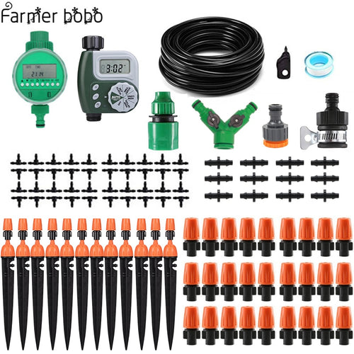 30m Automatic Micro Drip Irrigation System Garden Irrigation Spray Self Watering Kits with Adjustable Dripper