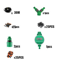Load image into Gallery viewer, 30m Automatic Micro Drip Irrigation System Garden Irrigation Spray Self Watering Kits with Adjustable Dripper