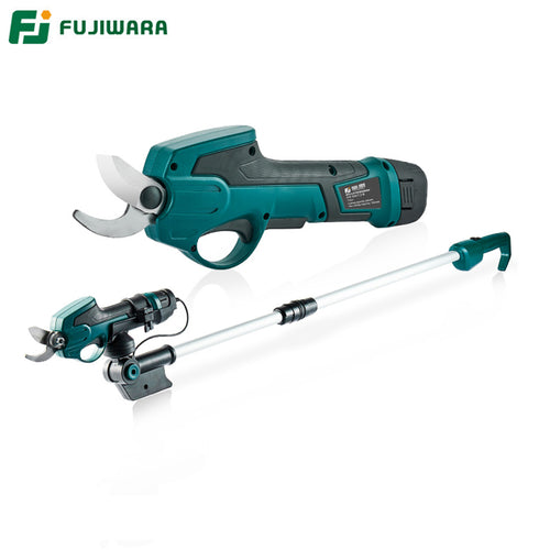 FUJIWARA Electric Pruning Scissors 0-25mm Pruning Shears 7.2V Lithium Battery Garden Pruner 160-200mm Retractable Extension Rod