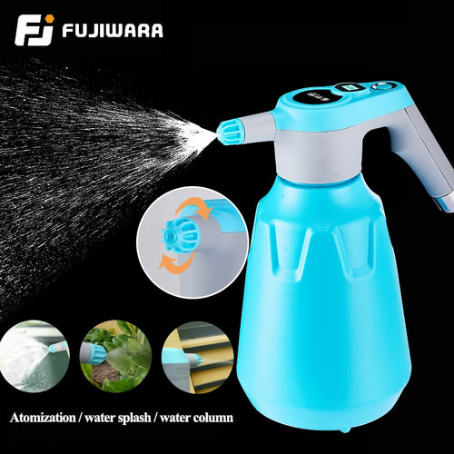 FUJIWARA Garden Water Spray Gun Electric Rechargeable Watering Can Home Gardening Watering Small Spray Bottle High Atomization