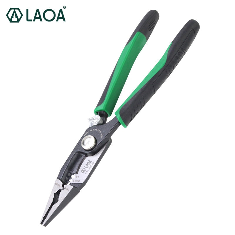 LAOA 8 inch Multitool Pliers Cr-Mo Crimping Tools Nippers Cable Wire Stripper Aalicate Long Nose Pliers With Lock Function